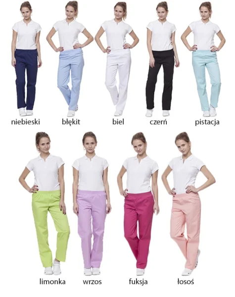 Spodnie medyczno-gastronomiczne damskie białe - zdjęcie 36