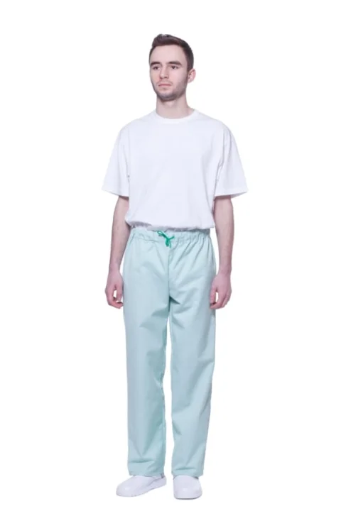 Spodnie medyczno-gastronomiczne sznurek błękit XL-13093