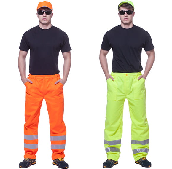 Spodnie robocze do pasa odblaskowe żółte r.L-9864