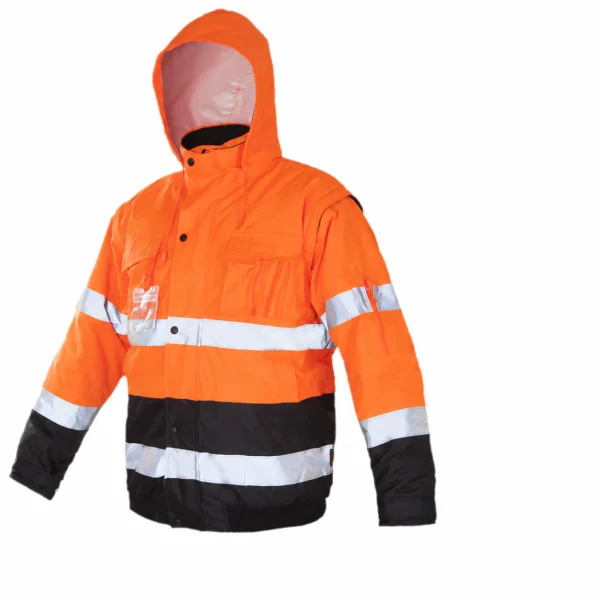 Kurtka robocza FLASH Short-B Orange 300D Oxford z odpinanymi rękawami