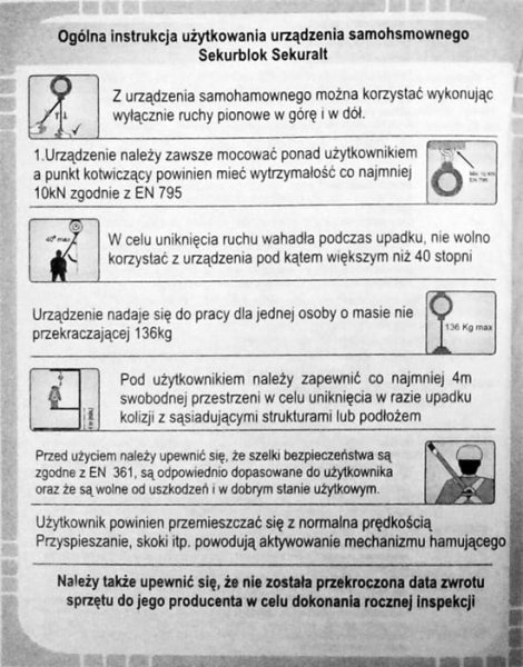 SEKURBLOK 7,5M (bączek) - Urządzenie przeciwupadkowe, samohamowne, ATEX - Irudek - zdjęcie 6