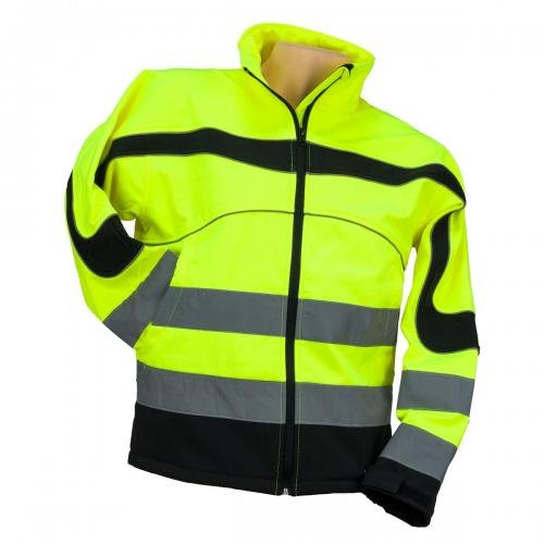 Kurtka Softshell Urgent ostrzegawcza żółta i pomarańczowa - zdjęcie 2