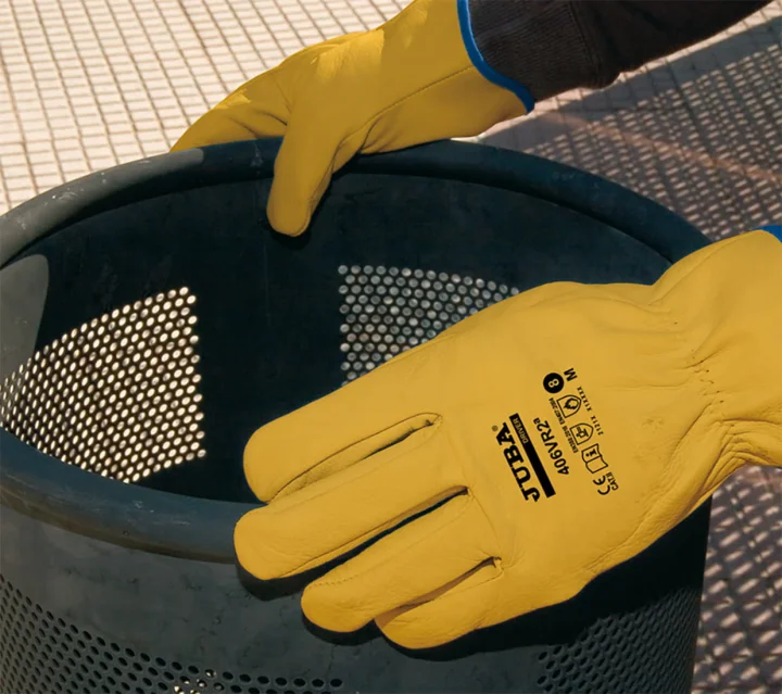 Rękawice robocze 406VR2 skóra licowa żółta JUBA10-6070