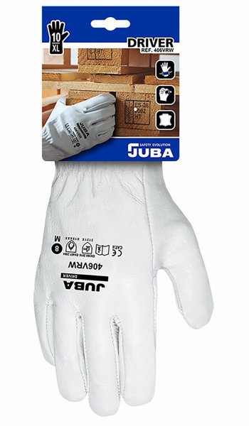 Rękawiczki robocze 406VRW skóra licowa biała JUBA - zdjęcie 3