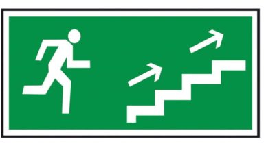 Znak Kierunek Do Wyjścia Ewak. Schodami w prawo