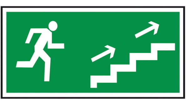 Znak Kierunek Do Wyjścia Ewak. Schodami w prawo