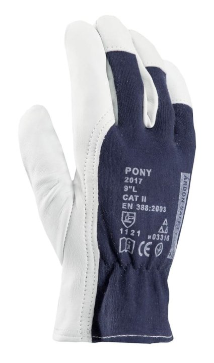 Rękawice robocze PONY wzmacniane skórą  ARD roz10-2420